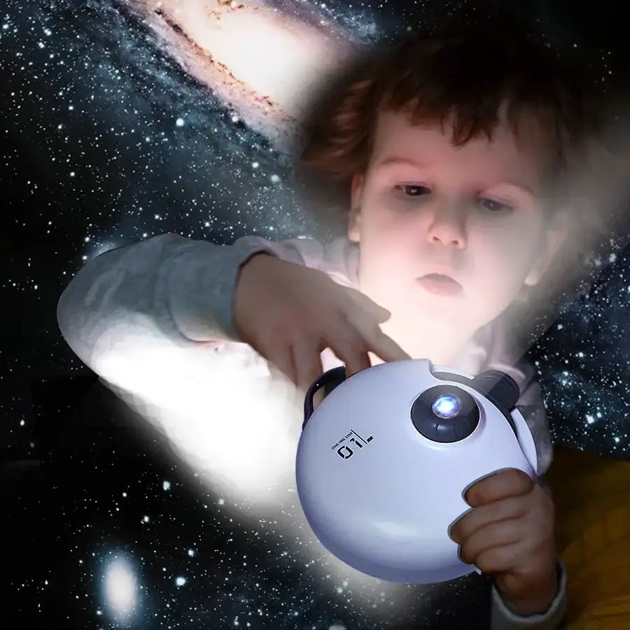 White circular decorbites galaxy starry projector bedroom night light