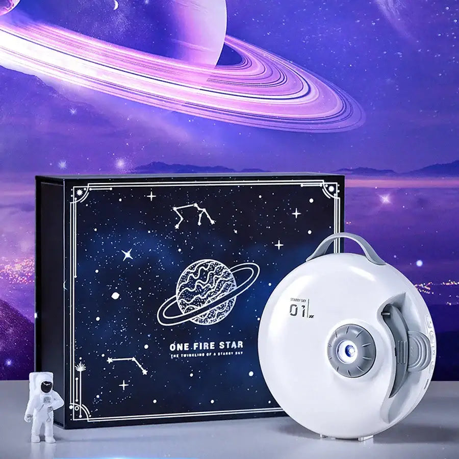 White circular decorbites galaxy starry projector bedroom night light