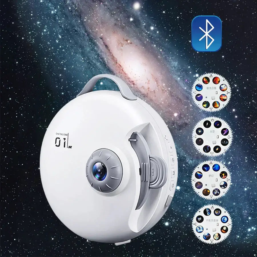 White circular decorbites galaxy starry projector bedroom night light