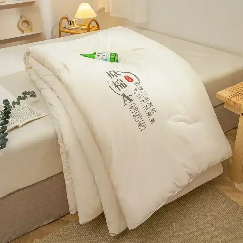 White cotton soya fibre filling embroidered duvet – bedroom comforter