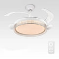 White crystal invisible chandelier led ceiling fan living room