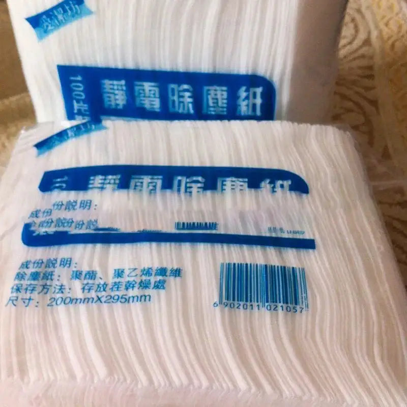White electrostatic dust removal cloth 100pcs pack kitchen cleaning