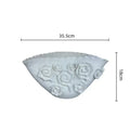 White embossed rose ceramic vase living room scalloped porcelain decor