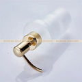 White frosted glass liquid soap dispenser bathroom gold pump