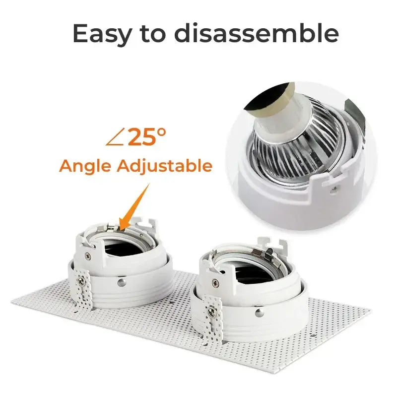 White honeycomb double head square led downlight living room fixture