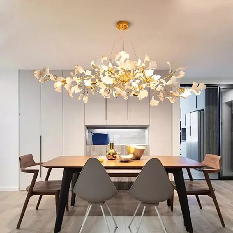 White orchid decorbites ginkgo chandelier living room pendant light