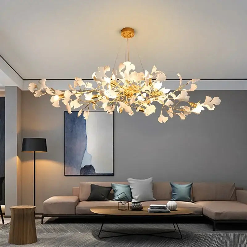 White orchid decorbites ginkgo chandelier living room pendant light