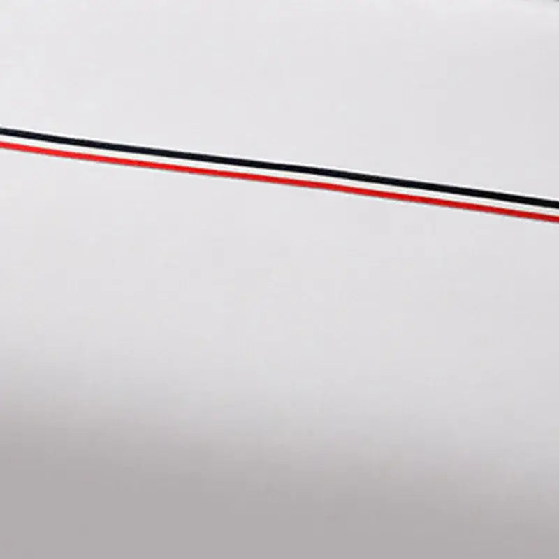 White satin bedding set with red & black trim bedroom decor