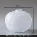 White textured ceramic glass pleats vase living room flower decor