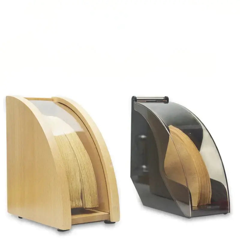 Wood & black barista filter storage box kitchen coffee accessory