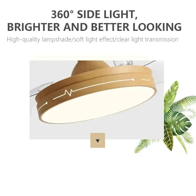 Wooden ceiling fan with acrylic blades – living room dc motor control
