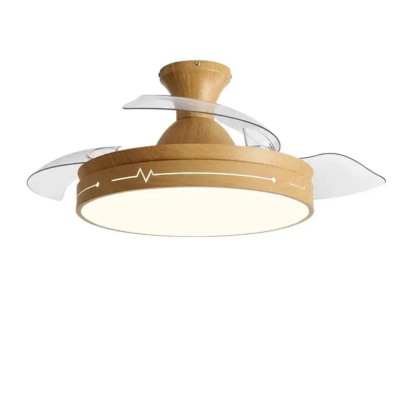 Wooden ceiling fan with acrylic blades – living room dc motor control