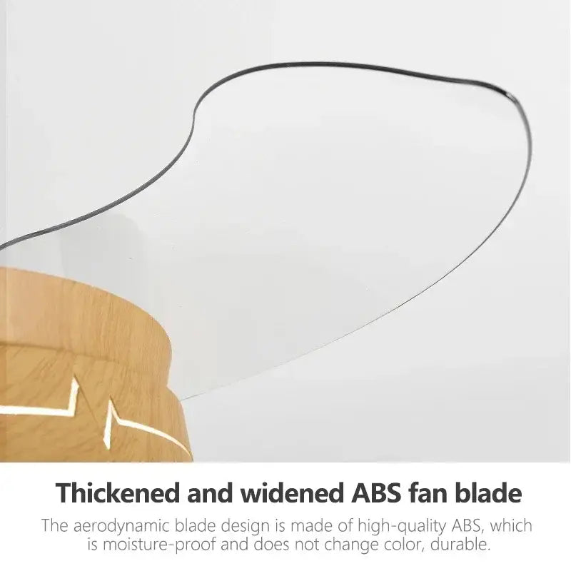 Wooden ceiling fan with acrylic blades – living room dc motor control