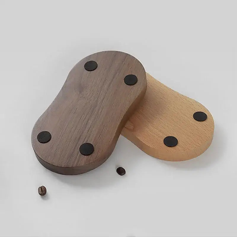 Wooden espresso distributor tamper with stainless steel puck screen kitchen set