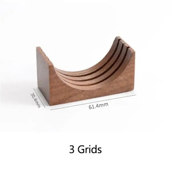 Wooden espresso filter screen holder with gray coasters kitchen stand