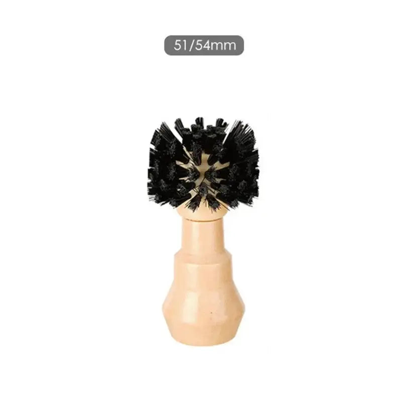 Wooden espresso portafilter and tamper cleaning brush kitchen tool