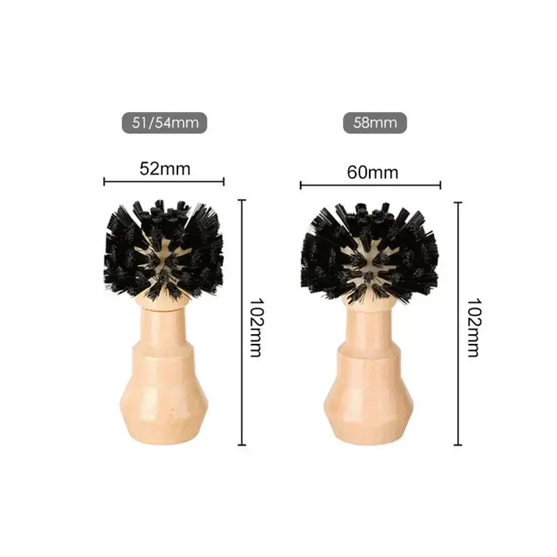 Wooden espresso portafilter and tamper cleaning brush kitchen tool