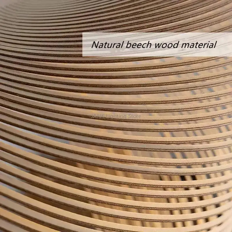Woven birch wood led pendant lamp dining room art lighting
