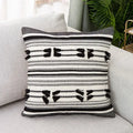 Woven geometric tassels cushion cover yellow & black living room pillow