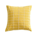 Yellow & grey cotton woven check cushion cover living room