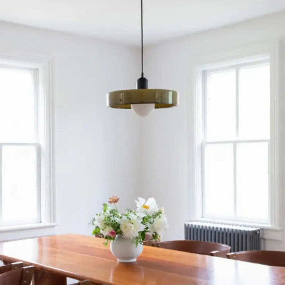 Yellow & olive green nordic canteen chandelier kitchen pendant light